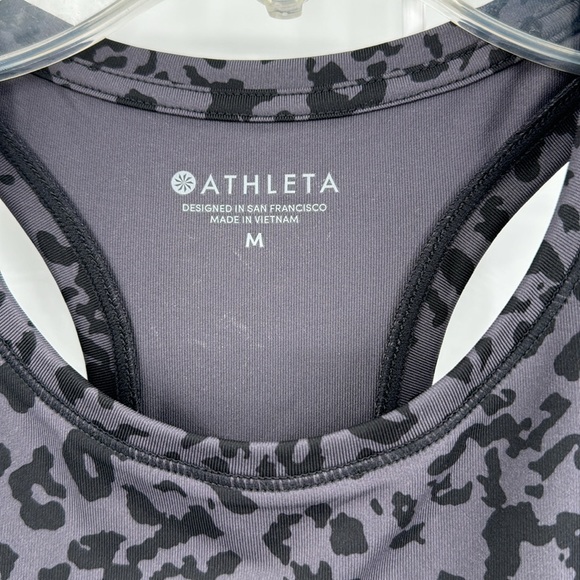 Athleta Charcoal Leopard Print Activewear Set - Picture 2 of 5